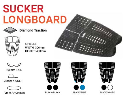 BALIN DECK GRIP SUCKER LONGBOARD 5PC +ARCH