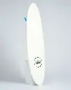 MF Alley cat epoxy lam FCSII surfboard white upside down.webp
