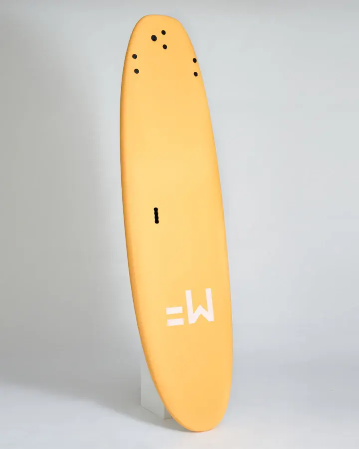 MF XL surf school super soft surfboard orange upside down.webp