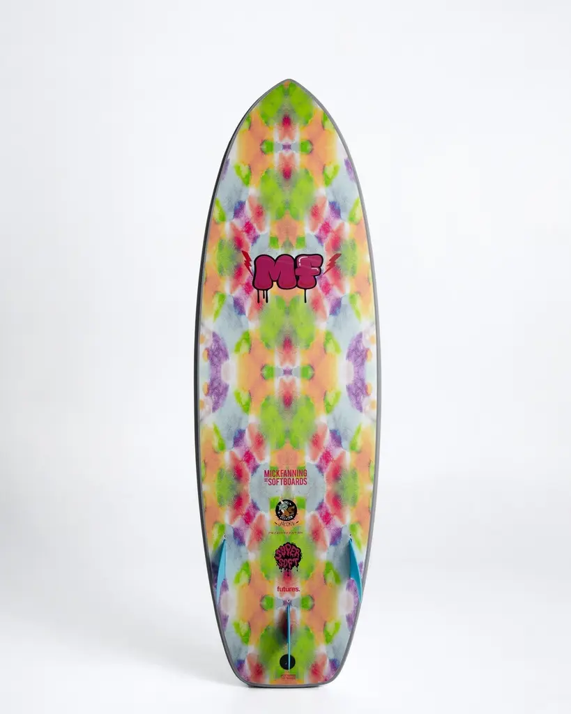MF Unicorn super soft surfboard grey underneath.webp