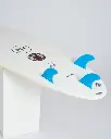 MF evenflow epoxy lam futur surfboard white fins.webp