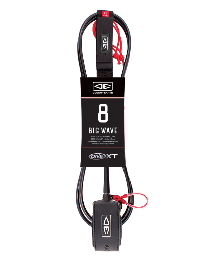 [LB80XT] ONE PREMIUM XT 8'0" ONE PIECE BIG WAVE LEASH (Black)