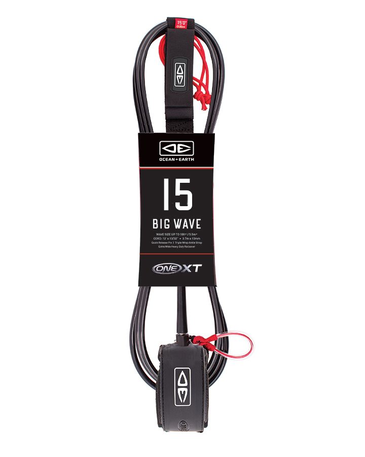 [LP15XT] O&E Premium xt 15' one piece big wave leash (Black)