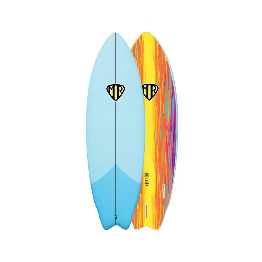 [SBMRF56] O&E MR epoxy soft super twin fin (5'6, Blue)