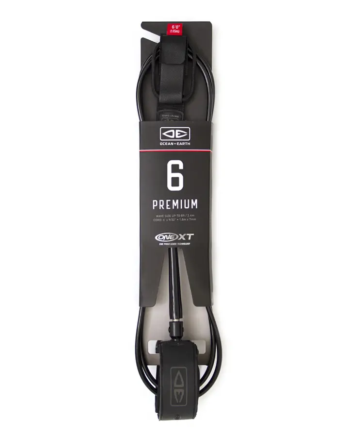 [LP60XT] O&E Premium xt one piece leash (6'0, Black)