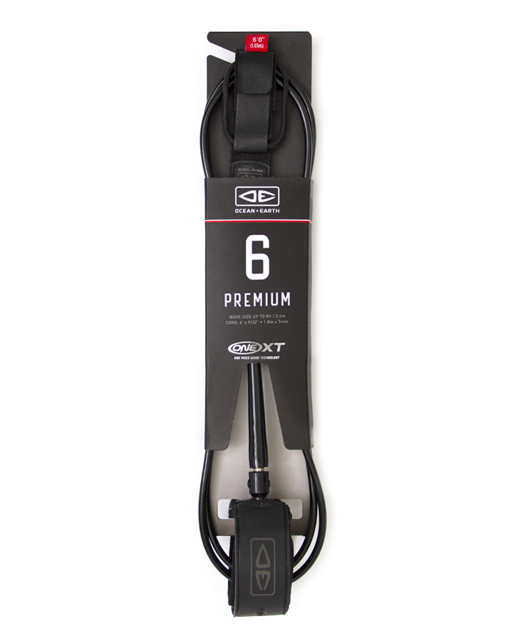 [LC60XT] ONE ALL ROUND- COMP XT 6'0" ONE PIECE LEASH (Black)